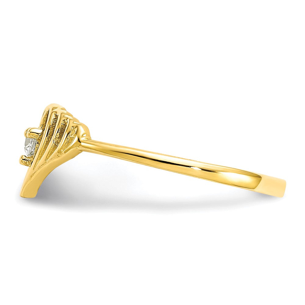 10K Gelbgold Zirkonia Herz Ring