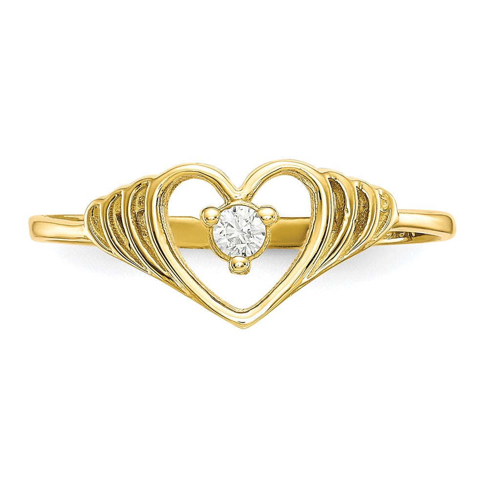 10K Gelbgold Zirkonia Herz Ring