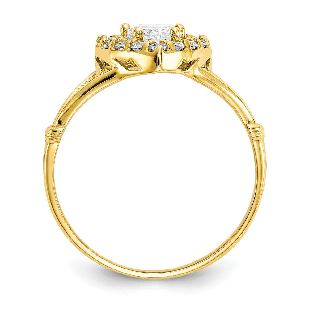10K Gelbgold Zirkonia Herz Ring