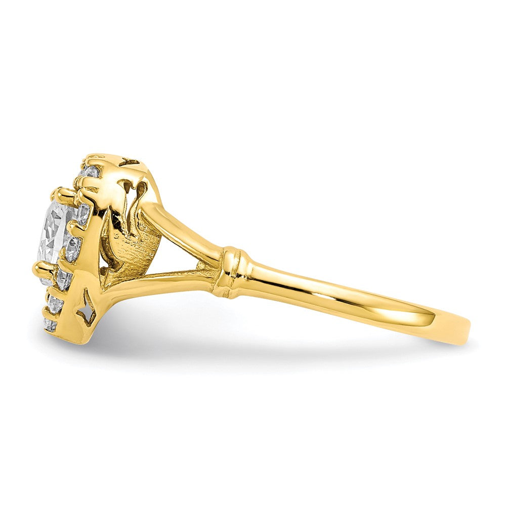 10K Gelbgold Zirkonia Herz Ring