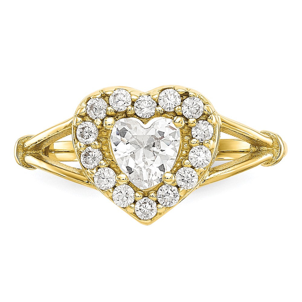 10K Gelbgold Zirkonia Herz Ring