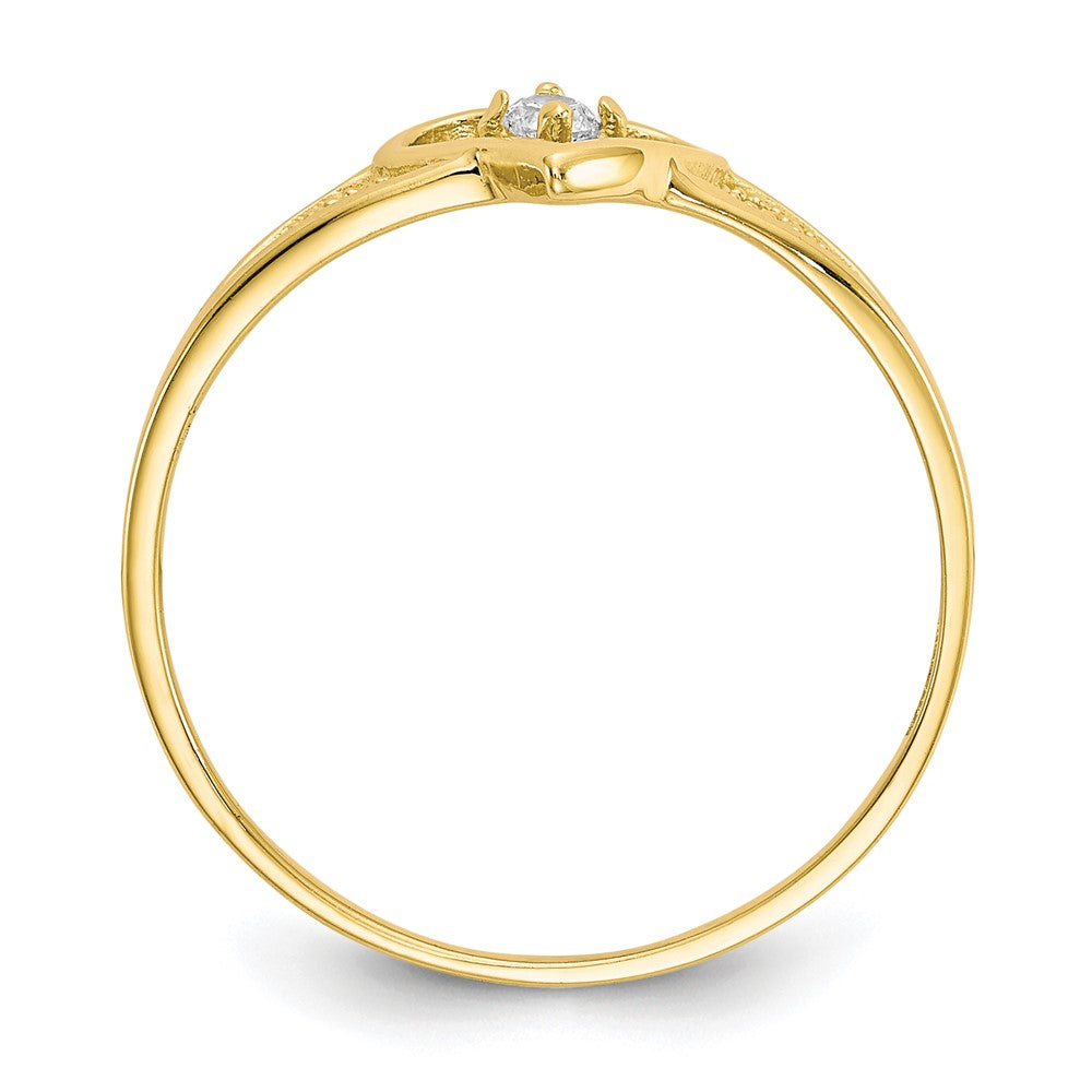 10K Gelbgold Herz Zirkonia Ring