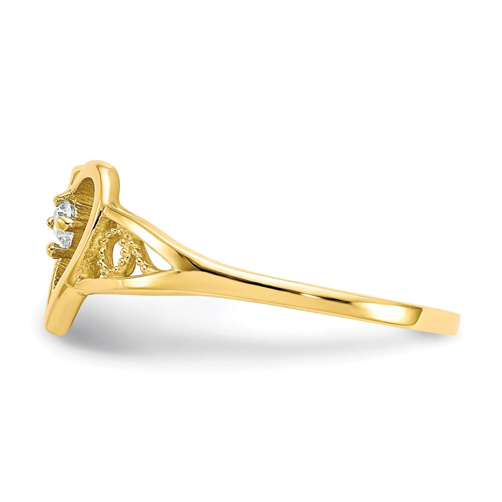 10K Gelbgold Herz Zirkonia Ring