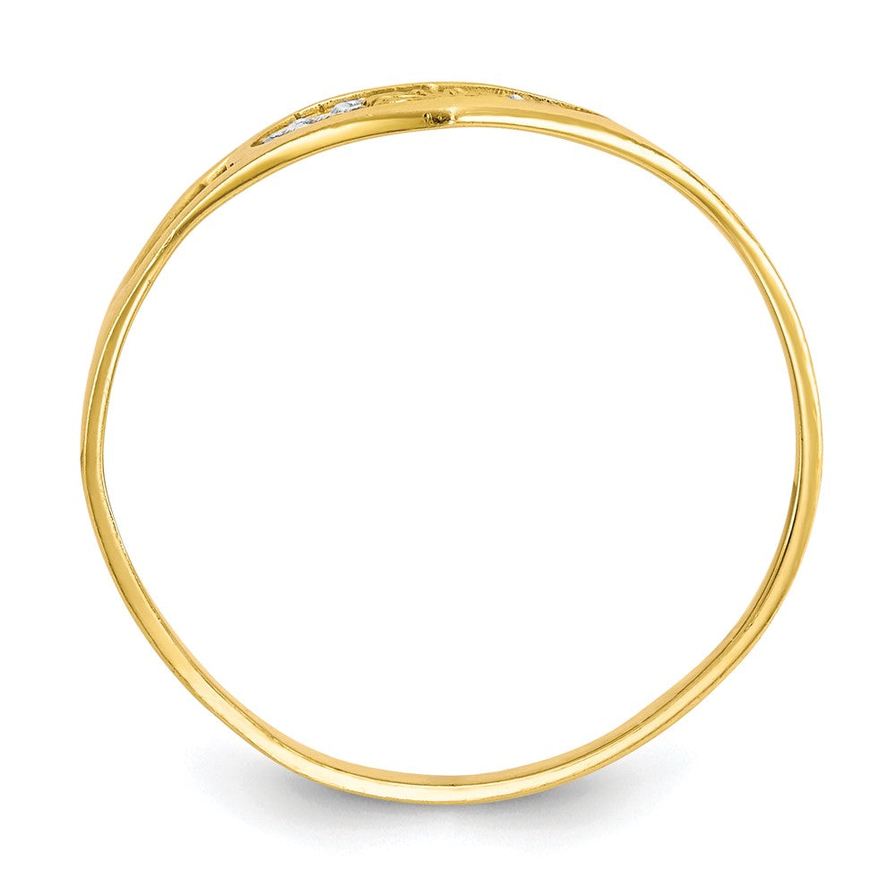 10K Gelbgold Ring mit Rhodium und Herz-Motiv für Mütter