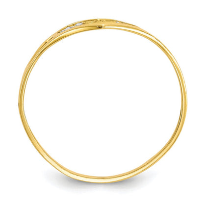 10K Gelbgold Ring mit Rhodium und Herz-Motiv für Mütter