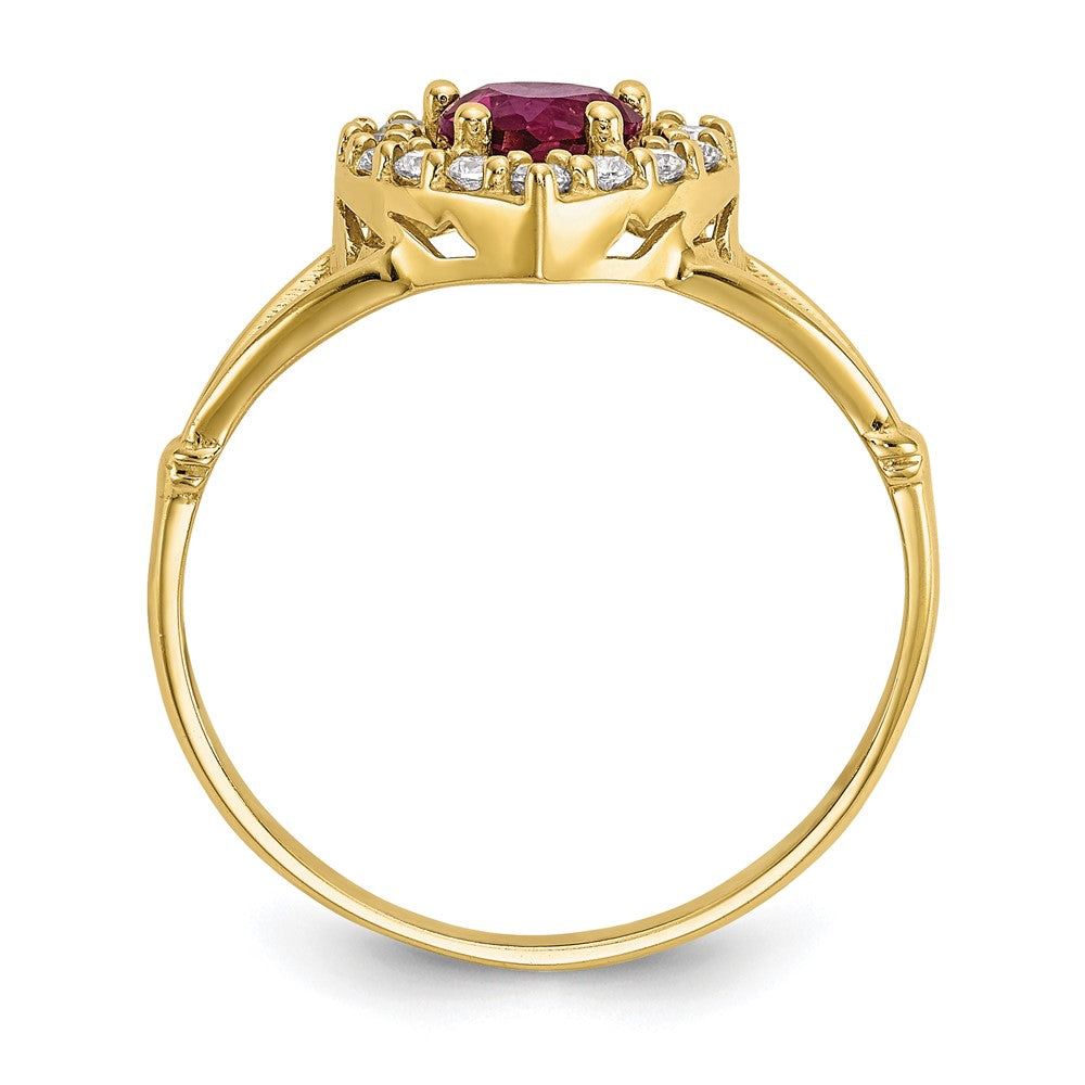 10K Gelbgold 10K Rot und Weiß Zirkonia Herz Ring