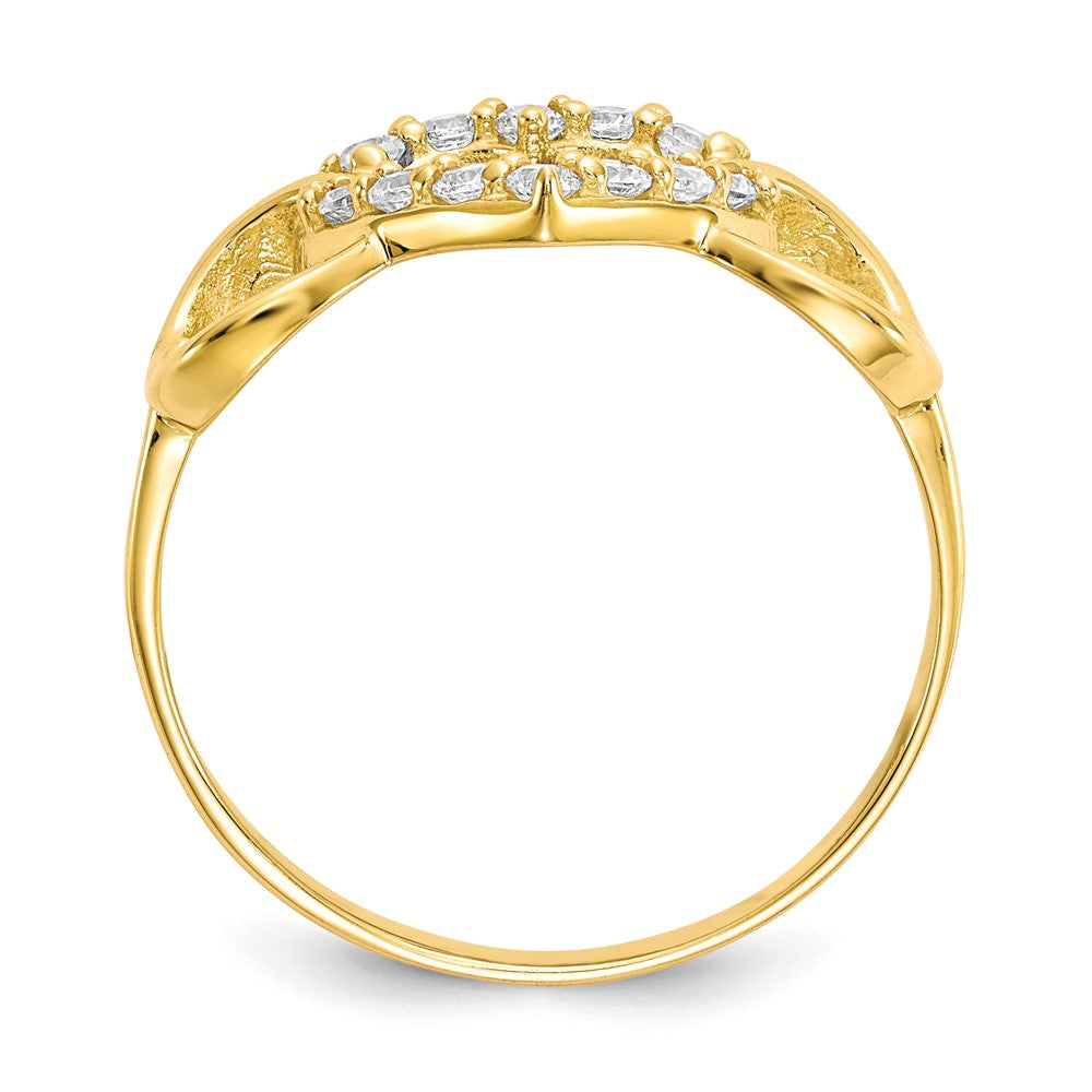 10K Gelbgold Zirkonia Herz Ring