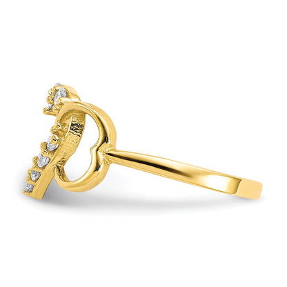 10K Gelbgold Zirkonia Herz Ring