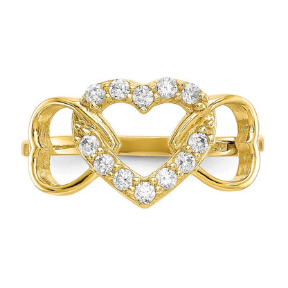 10K Gelbgold Zirkonia Herz Ring