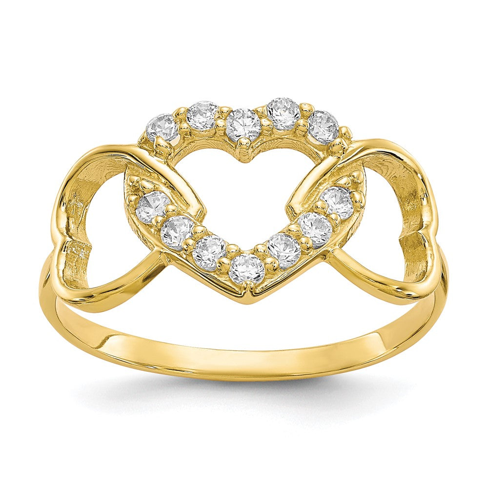 10K Gelbgold Zirkonia Herz Ring