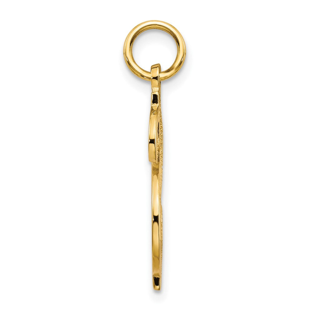 10K Gelbgold Massiv Poliert Dollar Zeichen Charm
