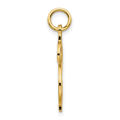 10K Gelbgold Massiv Poliert Dollar Zeichen Charm