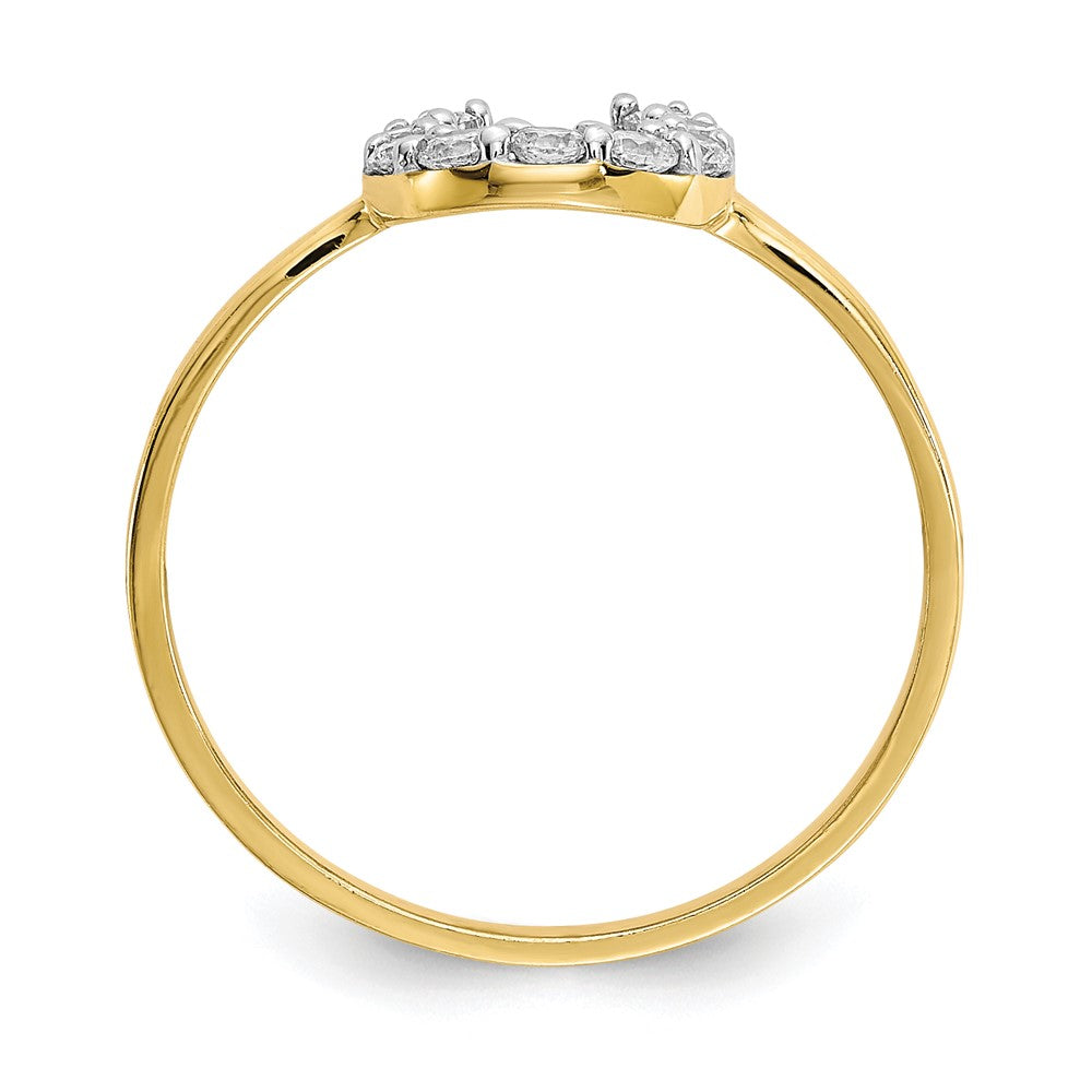 10K Gelbgold Zirkonia Pferd Schuh Ring