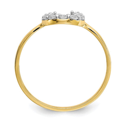 10K Gelbgold Zirkonia Pferd Schuh Ring