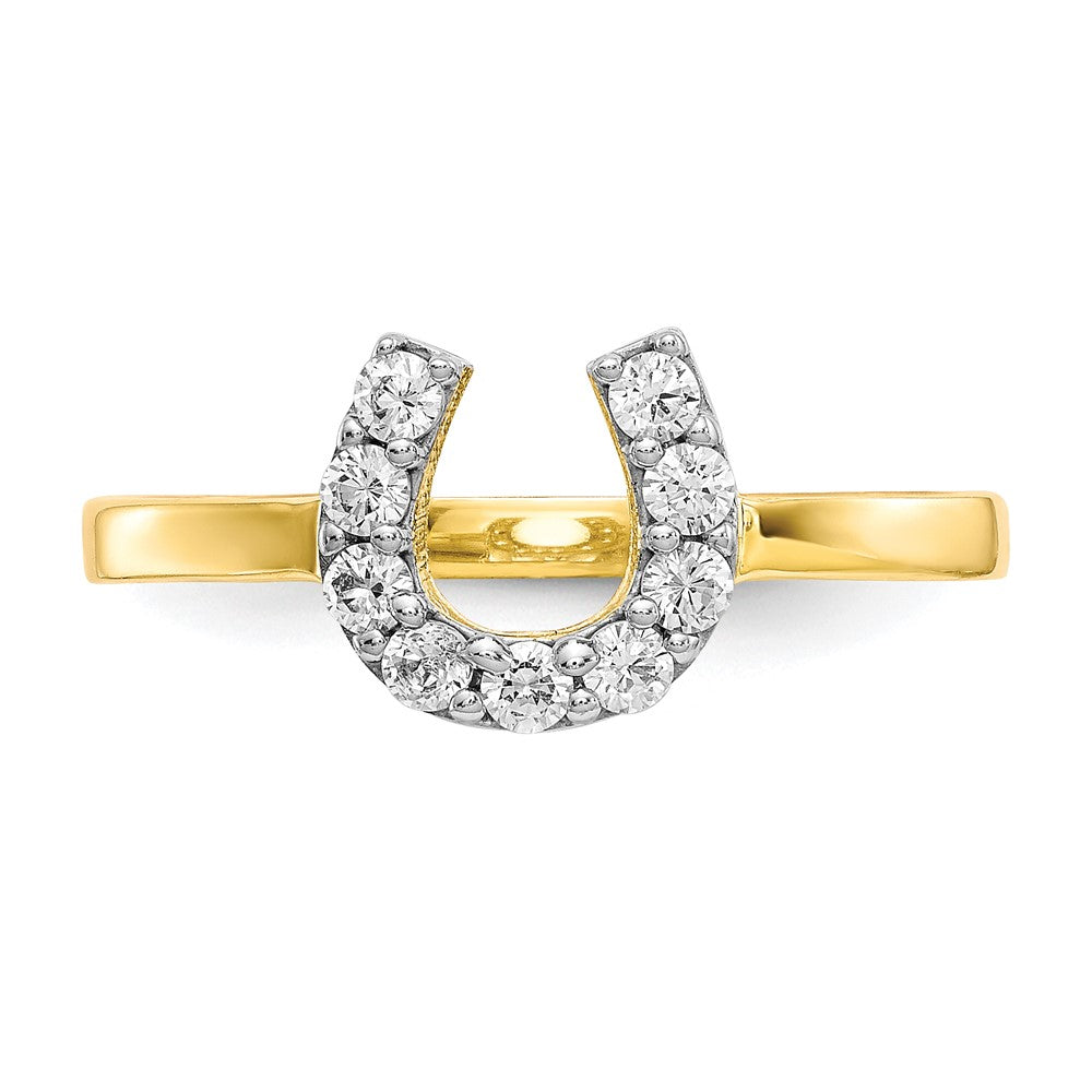 10K Gelbgold Zirkonia Pferd Schuh Ring