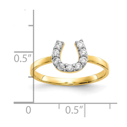 10K Gelbgold Zirkonia Pferd Schuh Ring