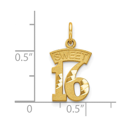 10K Gelbgold Süß 16 Charm