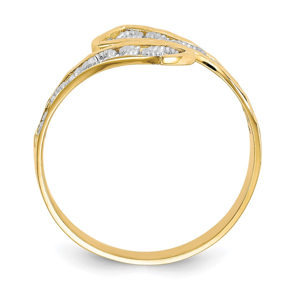 10K Gelbgold & Rhodium Filigranring
