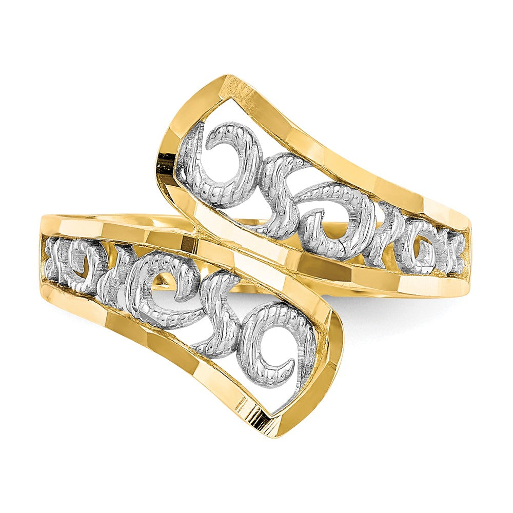 10K Gelbgold & Rhodium Filigranring