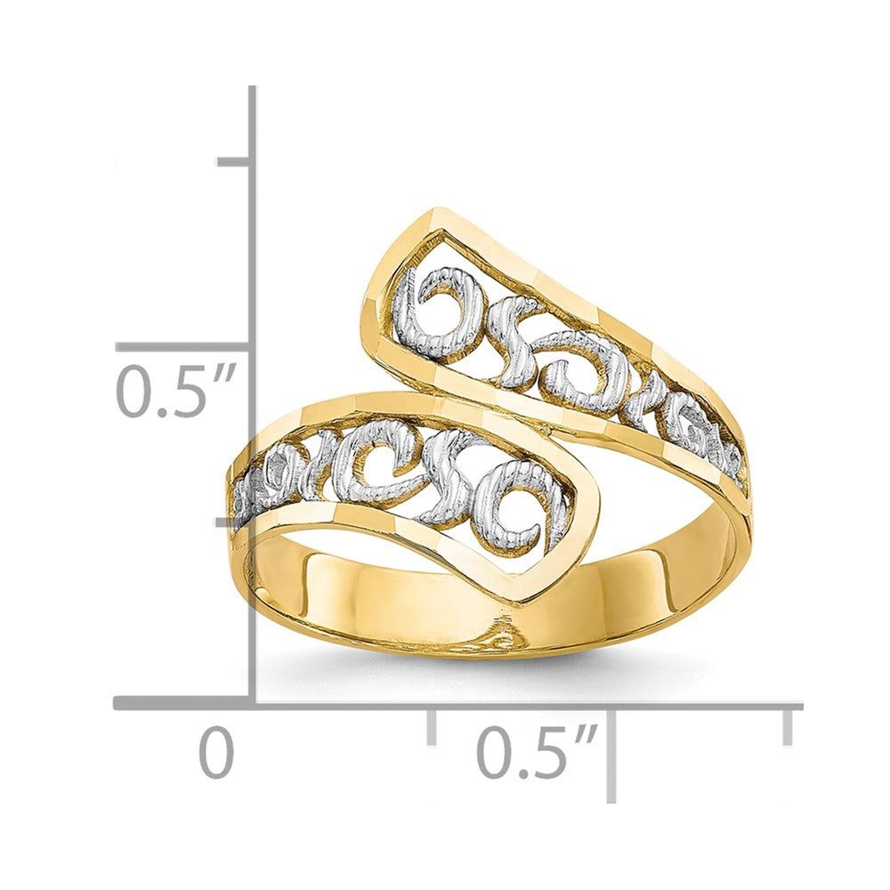 10K Gelbgold & Rhodium Filigranring
