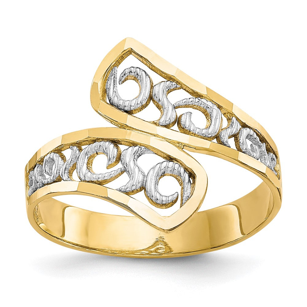 10K Gelbgold & Rhodium Filigranring