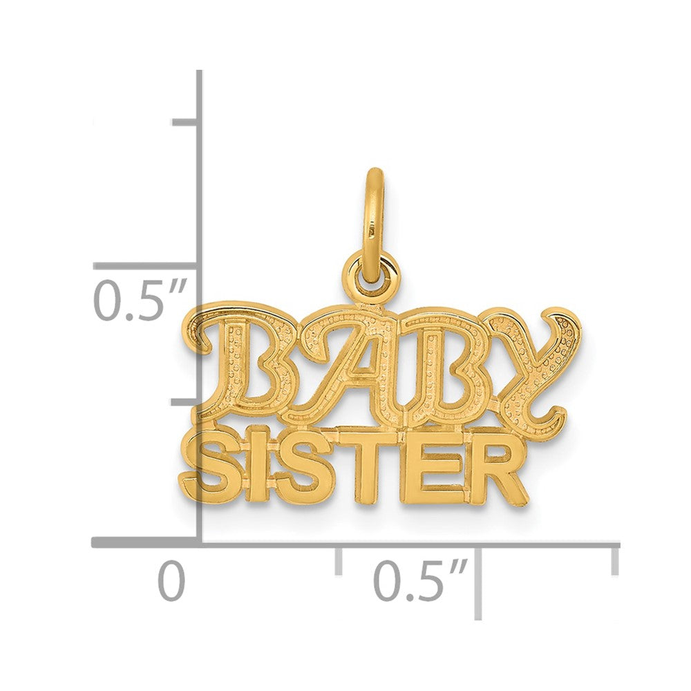10K Gelbgold Baby Schwester Charm