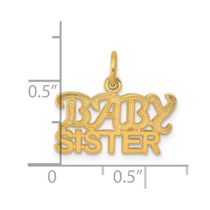 10K Gelbgold Baby Schwester Charm