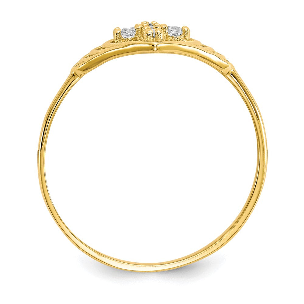10K Gelbgold Zirkonia Kreuz Ring