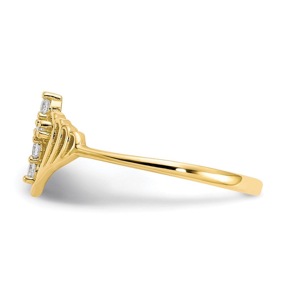 10K Gelbgold Zirkonia Kreuz Ring