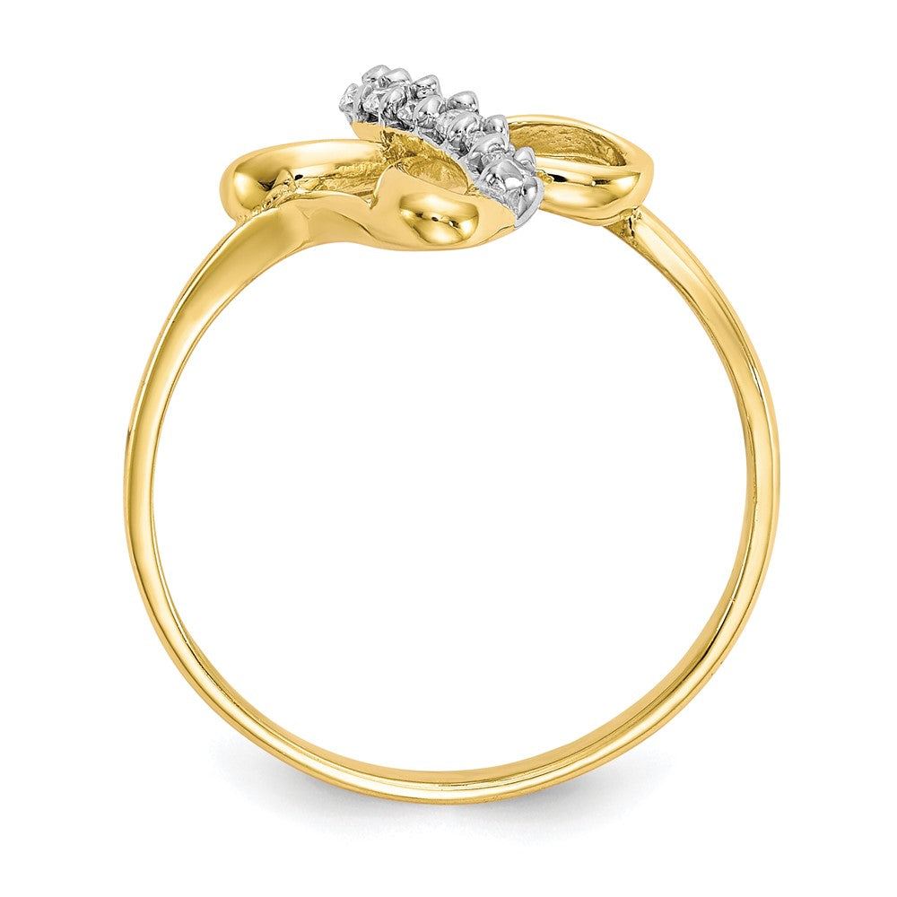10K Gelbgold Zirkonia Kreuz Ring