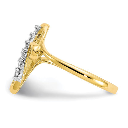 10K Gelbgold Zirkonia Kreuz Ring