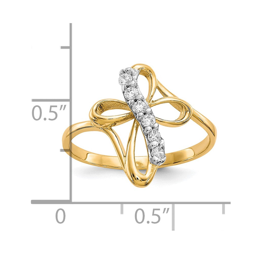 10K Gelbgold Zirkonia Kreuz Ring