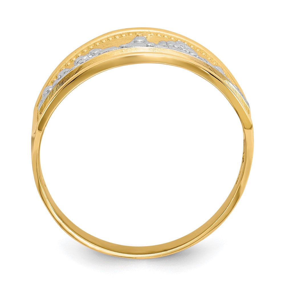 10K Gelbgold & Rhodium Damen-Siegelring „Letztes Abendmahl“