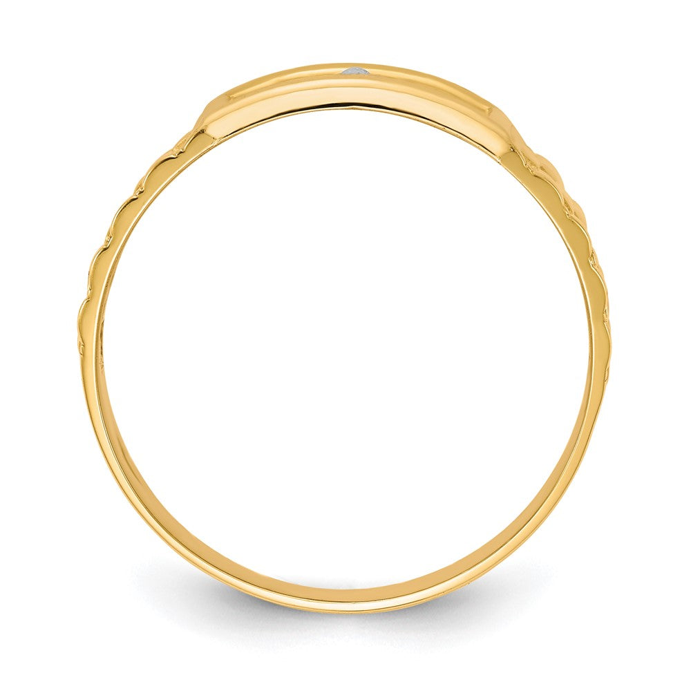10K Gelbgold mit Rhodium Herren-Ring "Unsere Liebe Frau von Guadalupe"