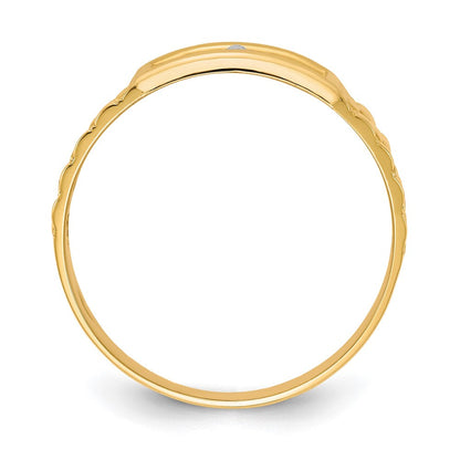 10K Gelbgold mit Rhodium Herren-Ring "Unsere Liebe Frau von Guadalupe"