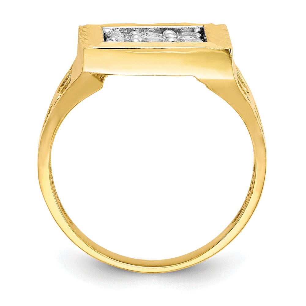 10K Gelbgold Herren Zirkonia Ring