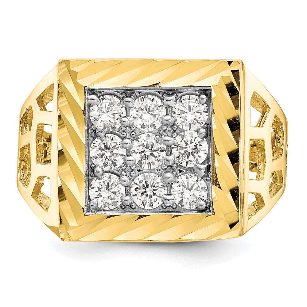 10K Gelbgold Herren Zirkonia Ring
