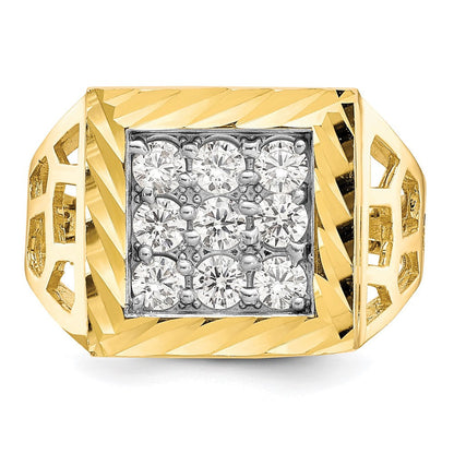 10K Gelbgold Herren Zirkonia Ring