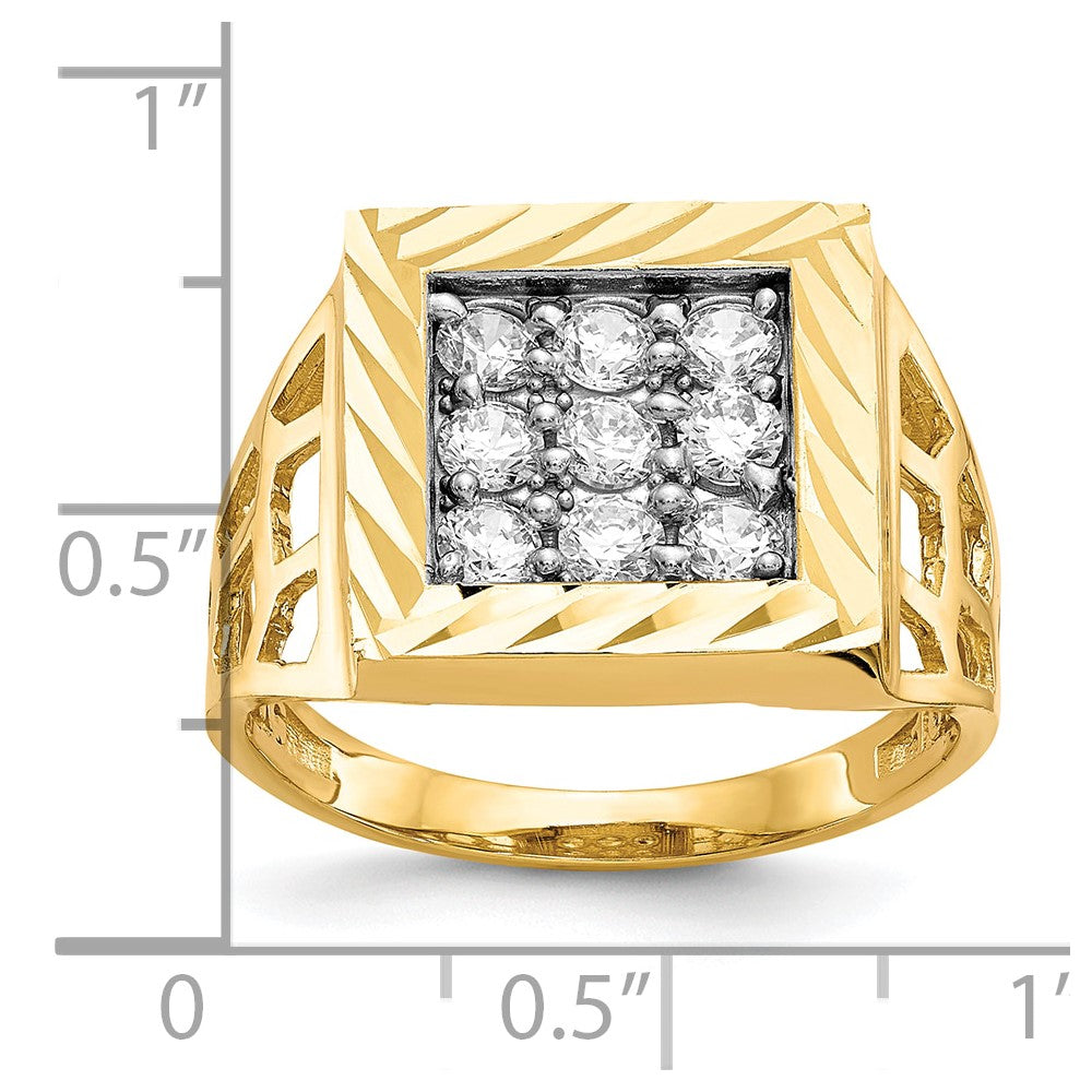 10K Gelbgold Herren Zirkonia Ring