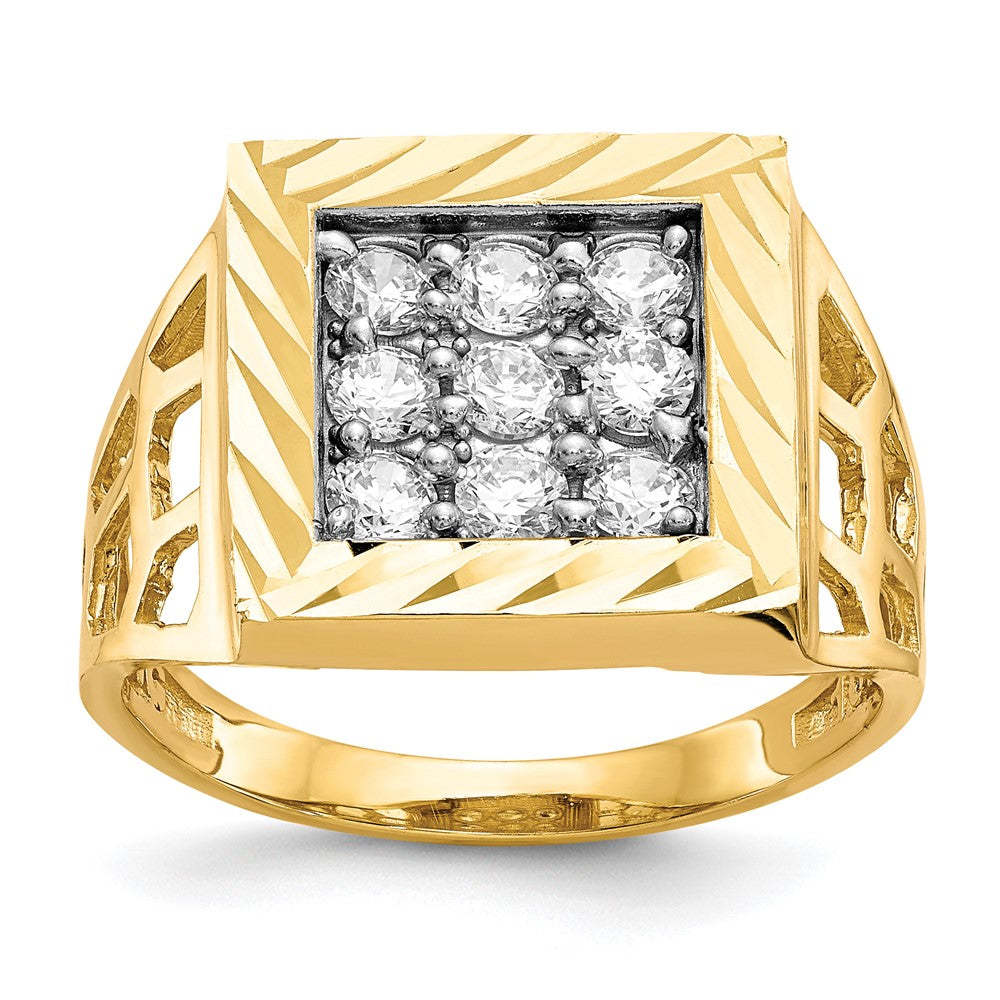 10K Gelbgold Herren Zirkonia Ring