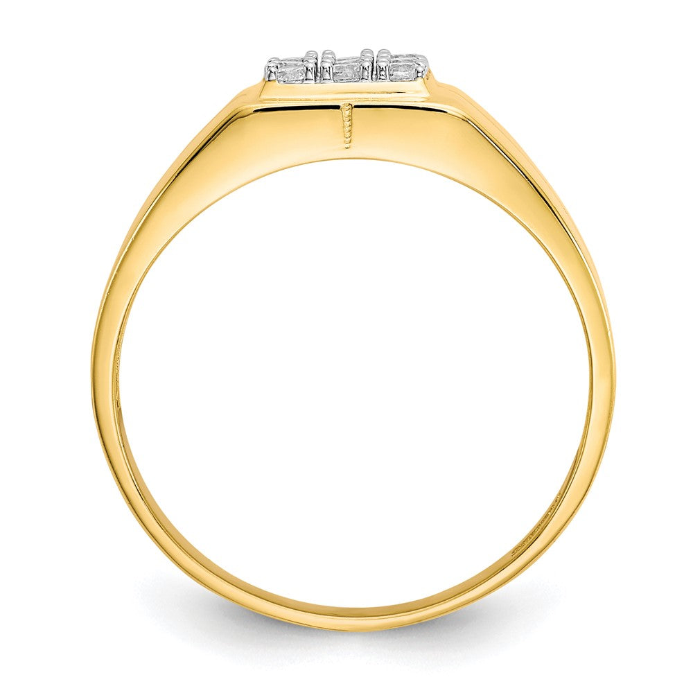10K Gelbgold Herren Zirkonia Ring