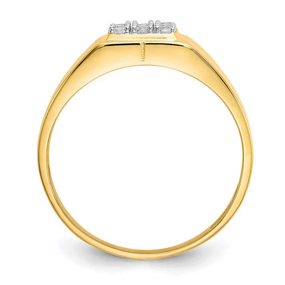 10K Gelbgold Herren Zirkonia Ring