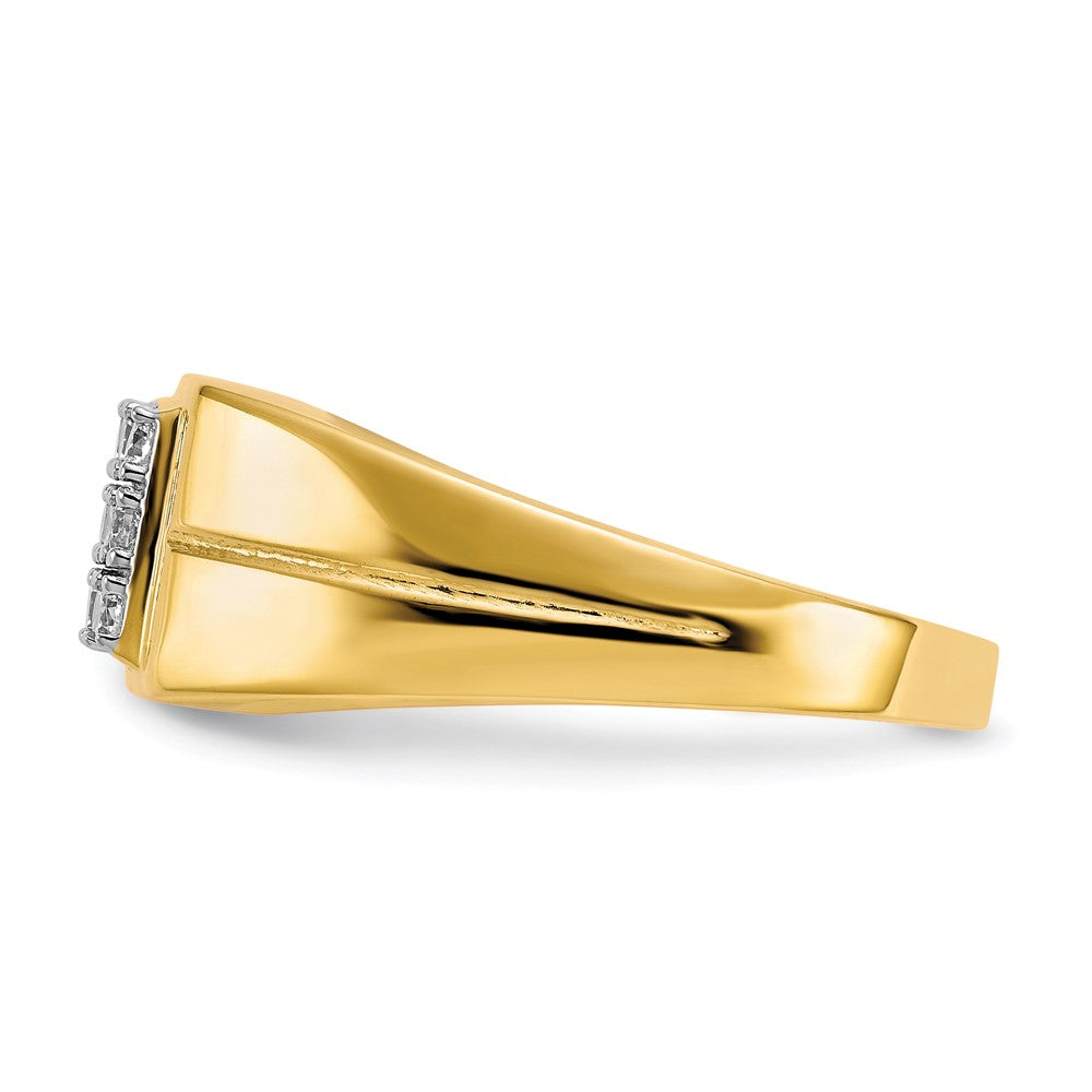 10K Gelbgold Herren Zirkonia Ring