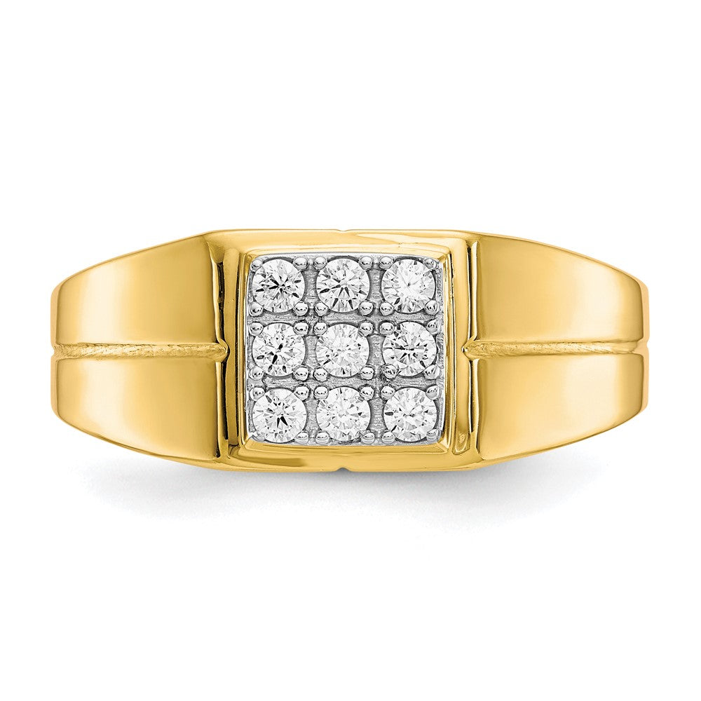 10K Gelbgold Herren Zirkonia Ring