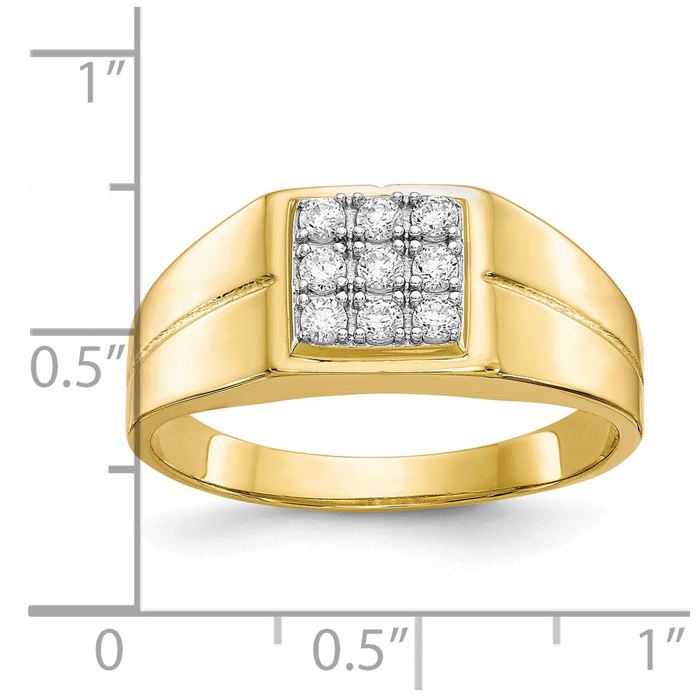 10K Gelbgold Herren Zirkonia Ring