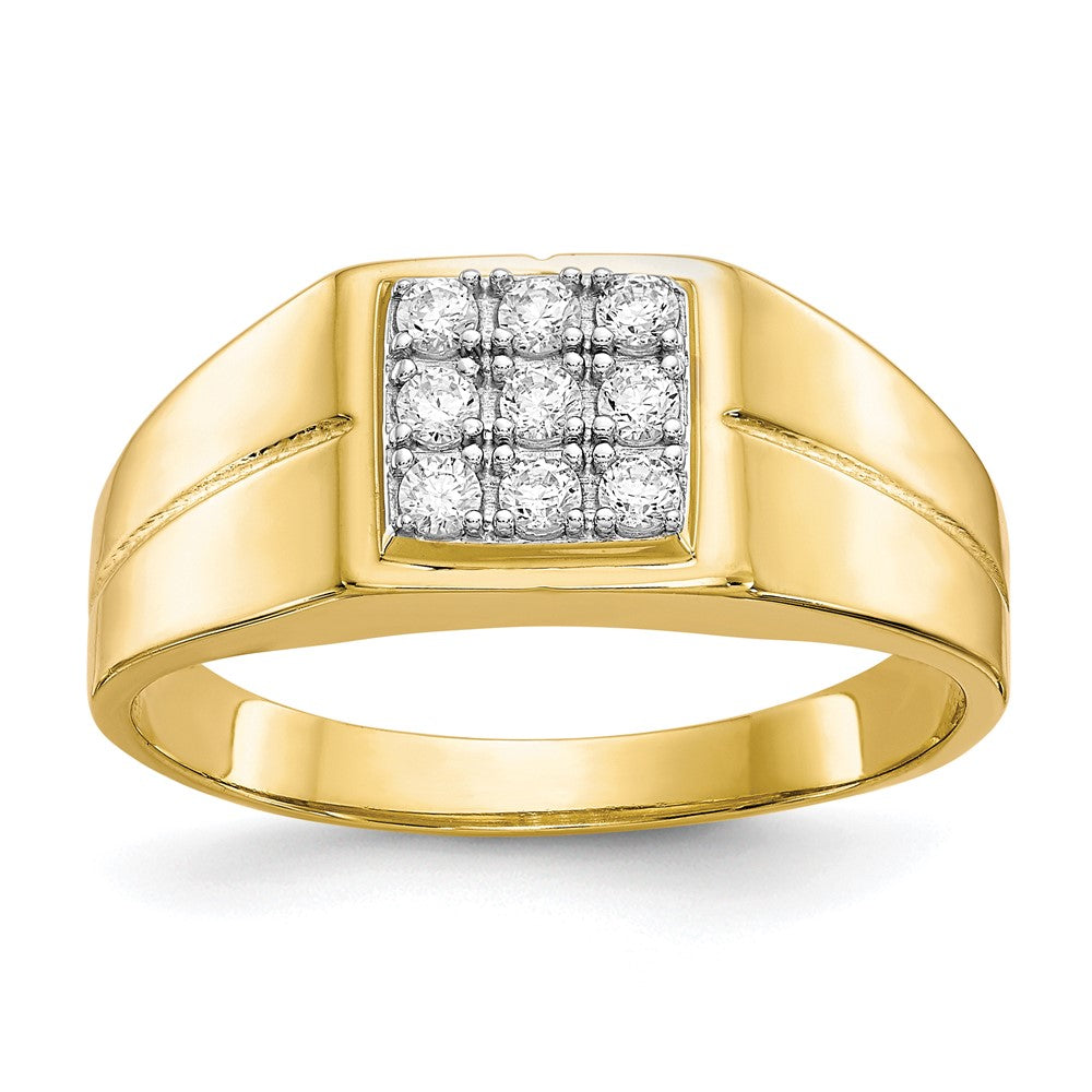 10K Gelbgold Herren Zirkonia Ring