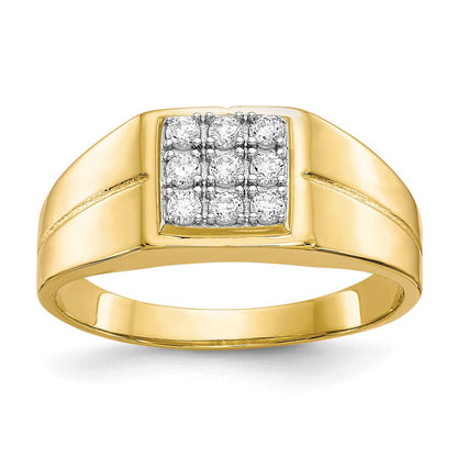 10K Gelbgold Herren Zirkonia Ring
