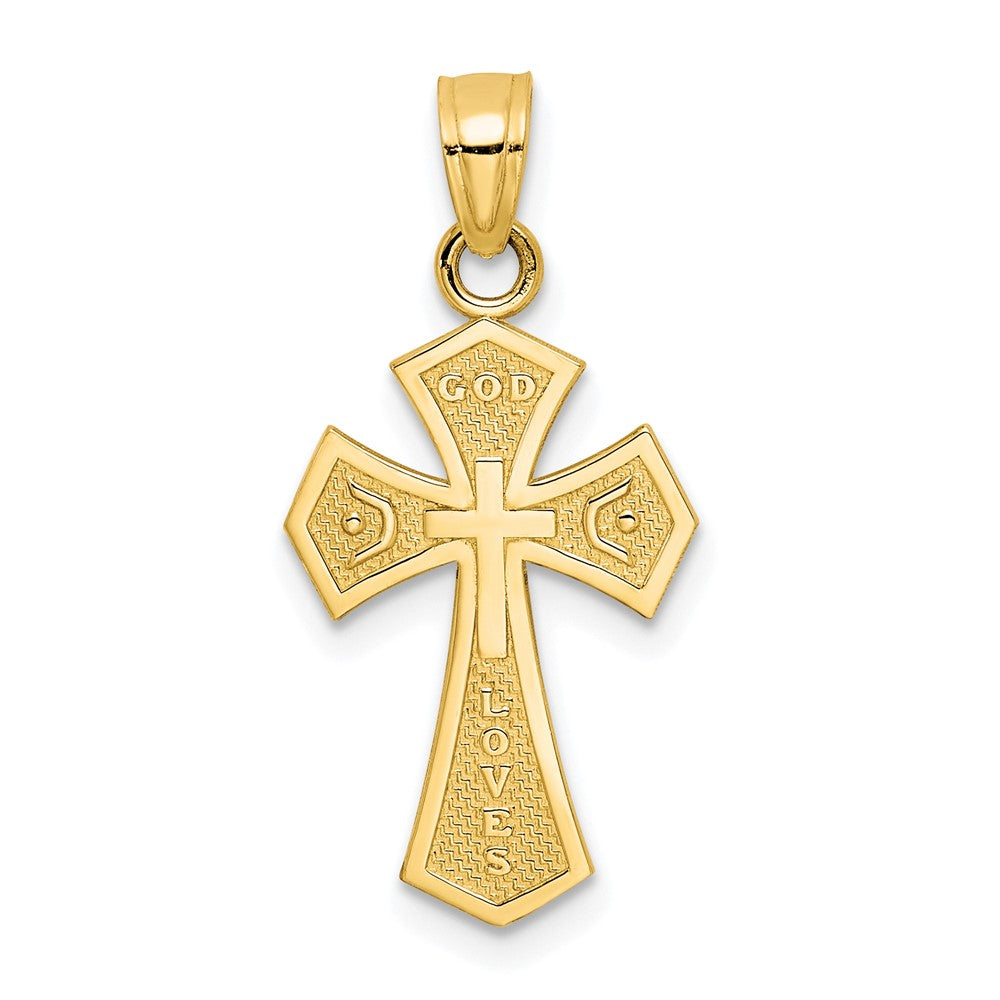 10K Gelbgold Wendbar Kreuz Charm