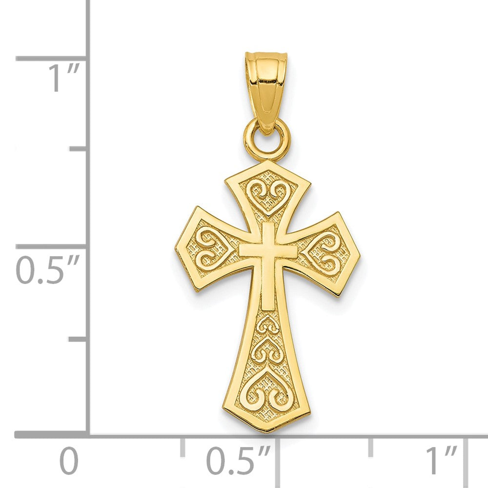 10K Gelbgold Wendbar Kreuz Charm
