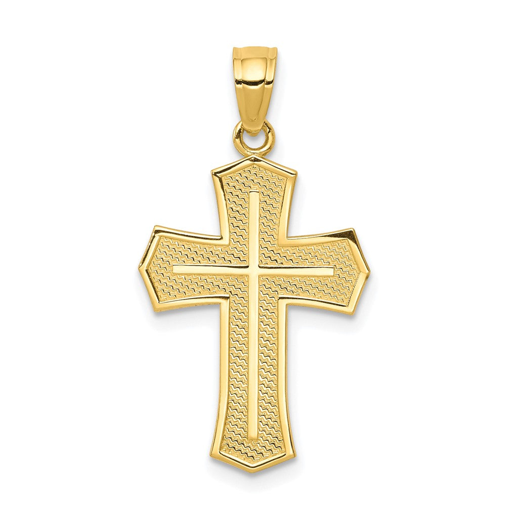 10K Gelbgold Passion Kreuz mit Jesus Wendbar Anhänger